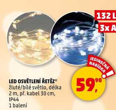 LED OSVĚTLENÍ ŘETĚZ, 1 balení