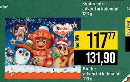 Kinder mix adventní kalendář 123 g 