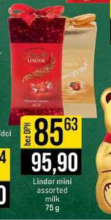 Lindor mini assorted milk 75g 