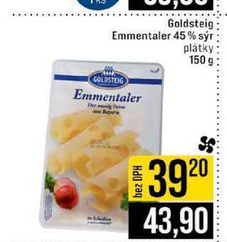 Goldsteig Emmentaler 45% sýr plátky 150 g