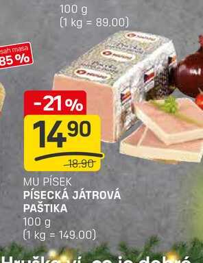PÍSECKÁ JÁTROVÁ PAŠTIKA 100 g