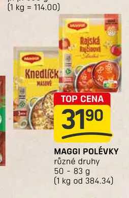 MAGGI POLÉVKY různé druhy 50-83 g