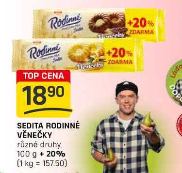 SEDITA RODINNÉ VĚNEČKY různé druhy 100 g 