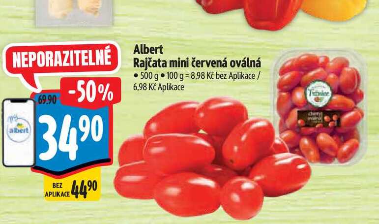 Albert Rajčata mini červená oválná 500 g
