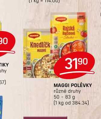 MAGGI POLÉVKY různé druhy 50-83 g