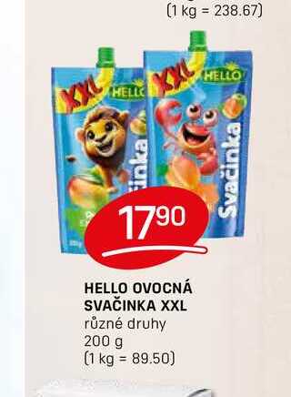 HELLO OVOCNÁ SVAČINKA XXL různé druhy 200 g