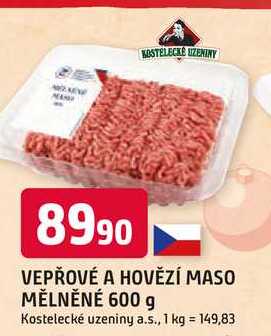 VEPŘOVÉ A HOVĚZÍ MASO MĚLNĚNÉ 600 g