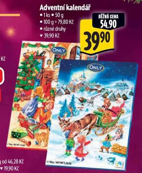 Adventní kalendář, 50 g