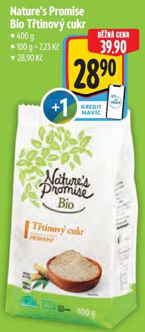 Nature's Promise Bio Třtinový cukr, 400 g