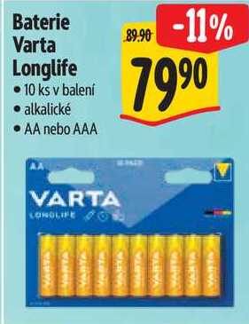 Baterie Varta Longlife, 10 ks 