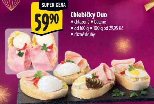 Chlebíčky Duo, od 160 g