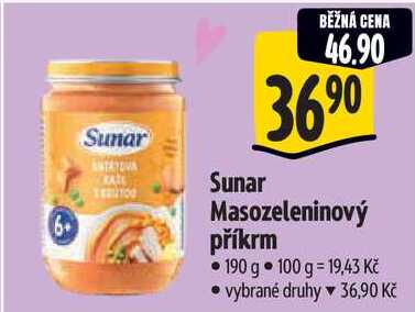 Sunar Masozeleninový příkrm, 190 g 