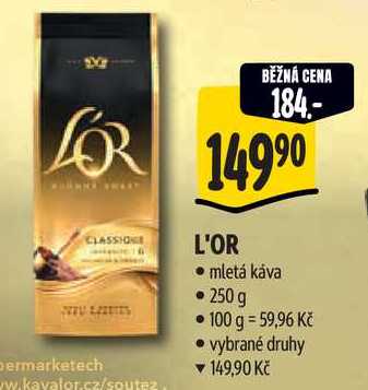L'OR mletá káva, 250 g