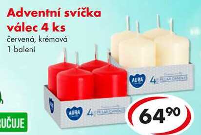 Adventní svíčka válec 4 ks