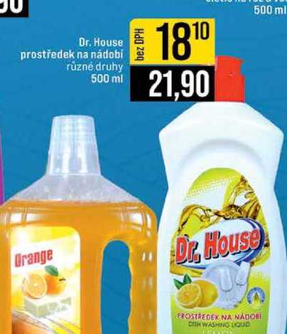 Dr. House prostředek na nádobí různé druhy 500 ml