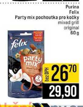 Purina Felix Party mix pochoutka pro kočky mixed grill original 60 g 