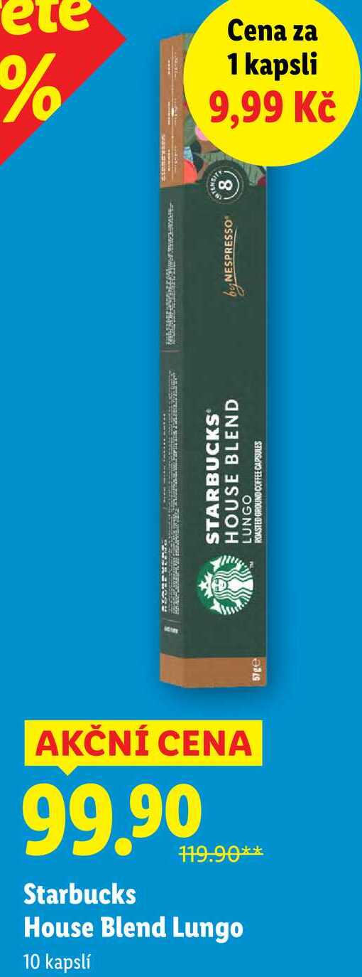 Starbucks House Blend Lungo, 10 kapslí 