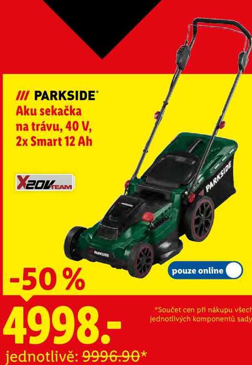 PARKSIDE Aku sekačka na trávu, 40 V, 2x Smart 12 Ah 