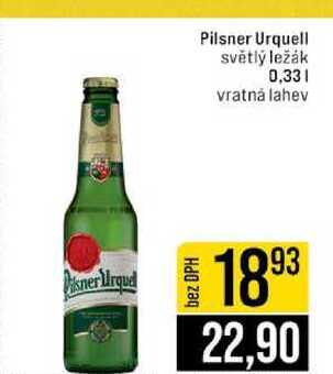 Pilsner Urquell světlý ležák 0,33l
