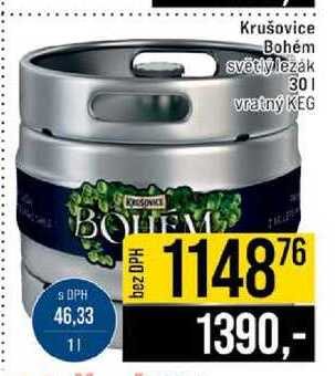 Krušovice Bohém světlý lezák 30l
