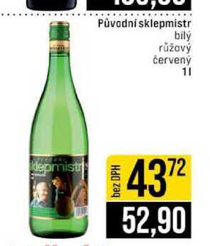 Původní sklepmistr bily růžový červený 1l