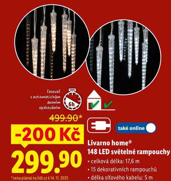 Livarno home 148 LED světelné rampouchy 