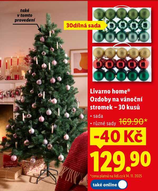 Livarno home Ozdoby na vánoční stromek - 30 kusů