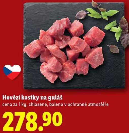 Hovězí kostky na guláš, cena za 1 kg