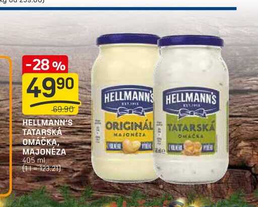 HELLMANN'S TATARSKÁ OMÁČKA, MAJONÉZA 405 ml