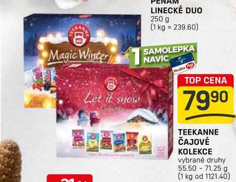 TEEKANNE ČAJOVÉ KOLEKCE vybrané druhy 55.50 -71.25 g