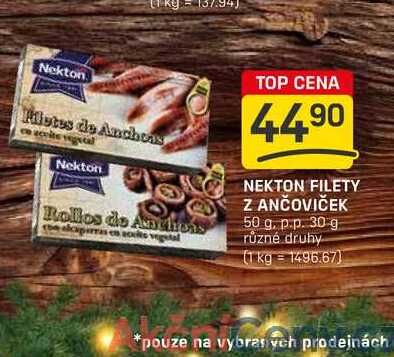 NEKTON FILETY Z ANČOVIČEK 50 g. p.p. 30 g  