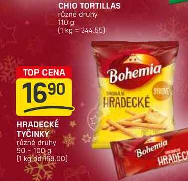 HRADECKÉ TYČINKY různé druhy 90-100 g