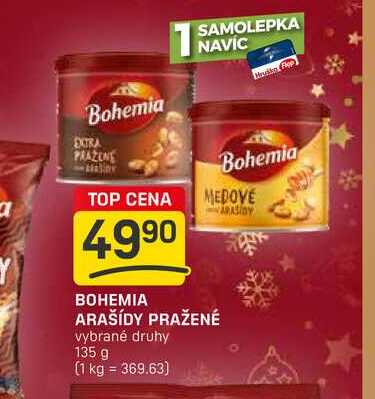 BOHEMIA ARAŠÍDY PRAŽENÉ vybrané druhy 135 g