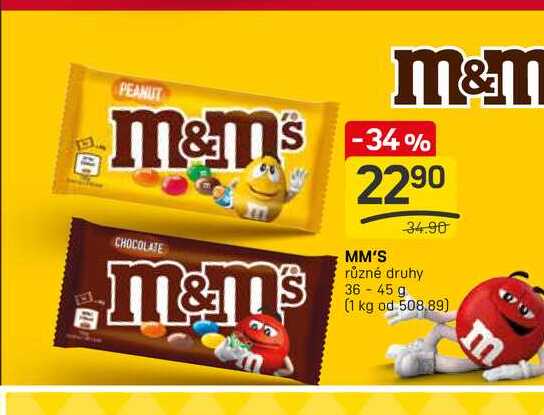 MM'S různé druhy 36-45 g  