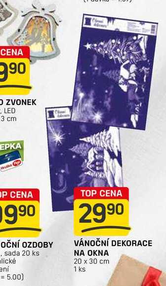 VÁNOČNÍ DEKORACE NA OKNA 20 x 30 cm 1 ks 