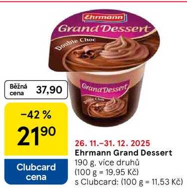 Ehrmann Grand Dessert, 190 g, více druhů 