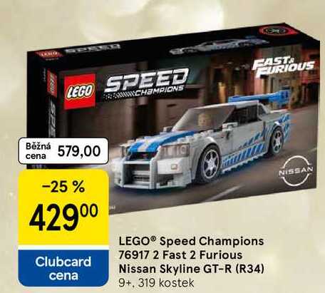 LEGO® Speed Champions 76917 2 Fast 2 Furious Nissan Skyline GT-R (R34) 9+. 319 kostek
