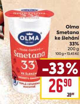 Olma Smetana ke šlehání 33% 200 g