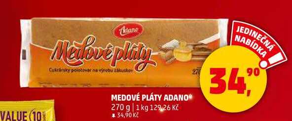 MEDOVÉ PLÁTY ADANO, 270 g
