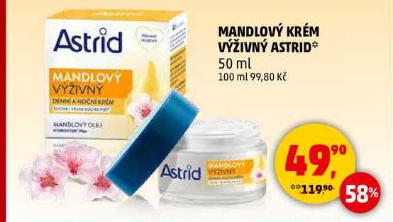 MANDLOVÝ KRÉM VÝŽIVNÝ ASTRID, 50 ml 
