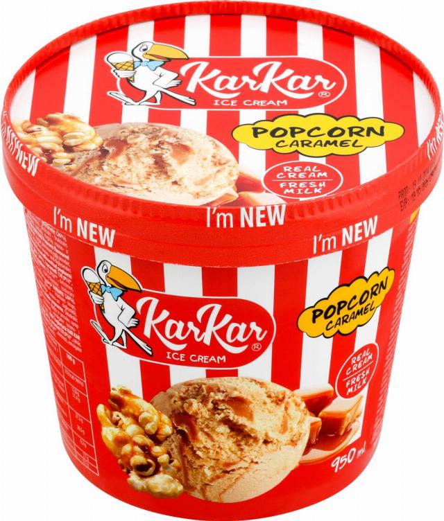 KAR KAR Zmrzlina s popcornem a karamel. příchutí