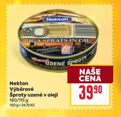 Nekton Šproty uzené v oleji 160/115 g 