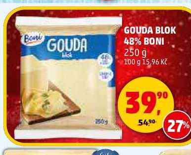 GOUDA BLOK 48% BONI, 250 g