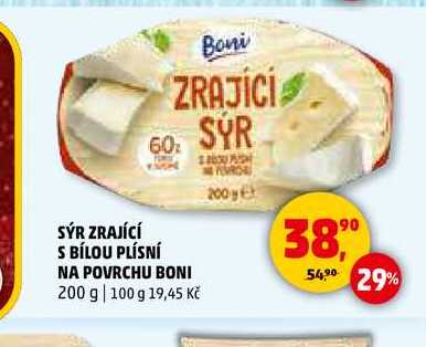 SÝR ZRAJÍCÍ S BÍLOU PLÍSNÍ NA POVRCHU BONI, 200 g