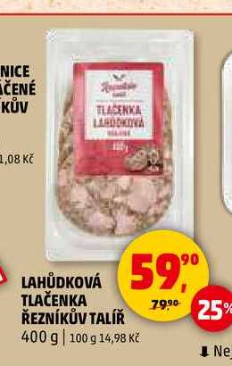 LAHŮDKOVÁ TLAČENKA ŘEZNÍKŮV TALÍŘ, 400 g 