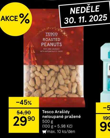 Tesco Arašídy neloupané pražené, 500 g