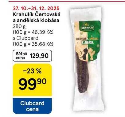 Krahulík Čertovská a andělská klobása, 280 g 