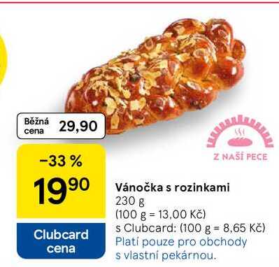 Vánočka s rozinkami, 230 g 