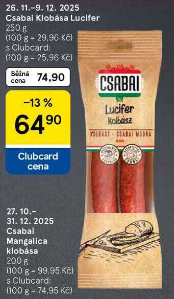 Csabai Klobása Lucifer, 250 g