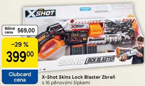 X-Shot Skins Lock Blaster Zbraň s 16 pěnovými šipkami 